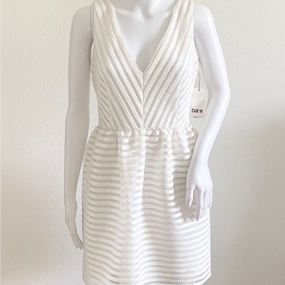 Bar III - Womens Illusion-Stripe Fit & Flare Dress - Size 10 NWT - Picture 6 of 12